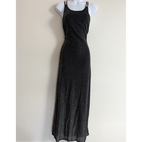 Vintage 90s Maurices Gown Womens Medium Sparkle Maxi Dress Y2K Whimsigoth Fairy - Picture 1 of 7